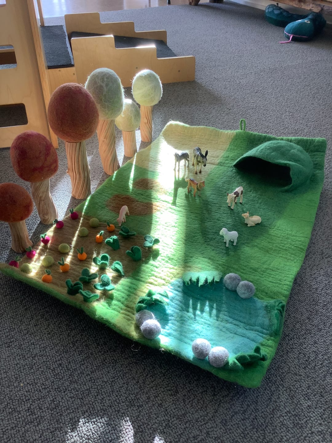 Customer photo review of Large Farm Play Mat Playscape