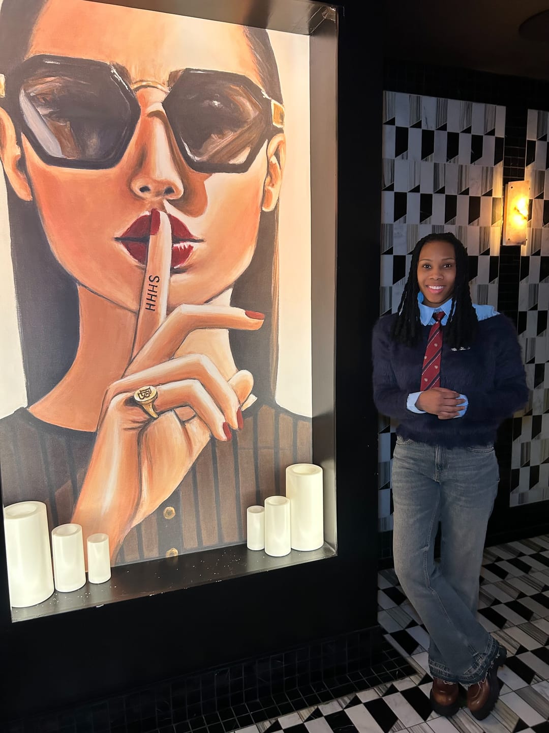 Customer photo review of Aelfric Eden Tie Two Layer Sweater
