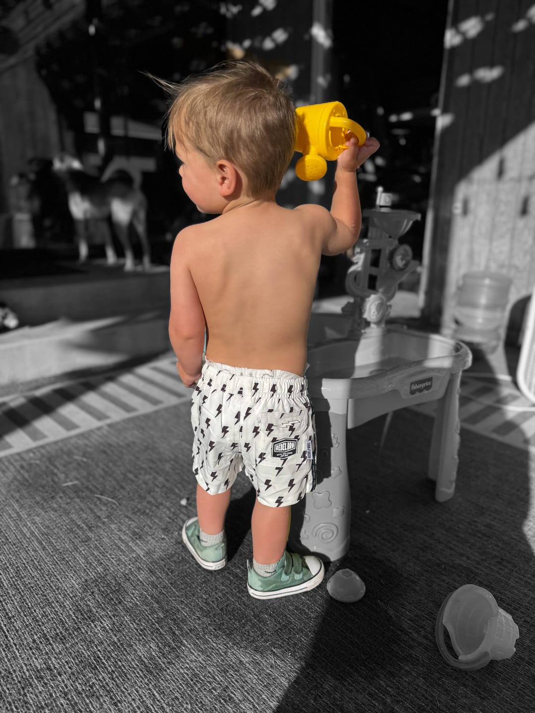 Customer photo review of Hybrid Swim Trunks in Bowie