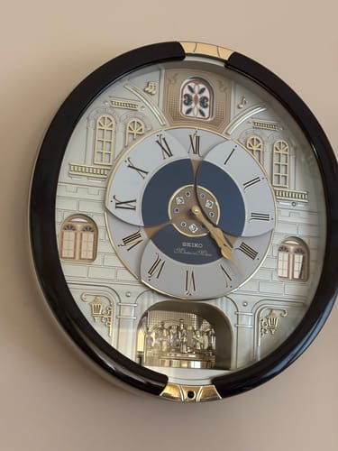 Customer photo review of Seiko Musical Oval Resin Champagne Wall Clock QXM371-B