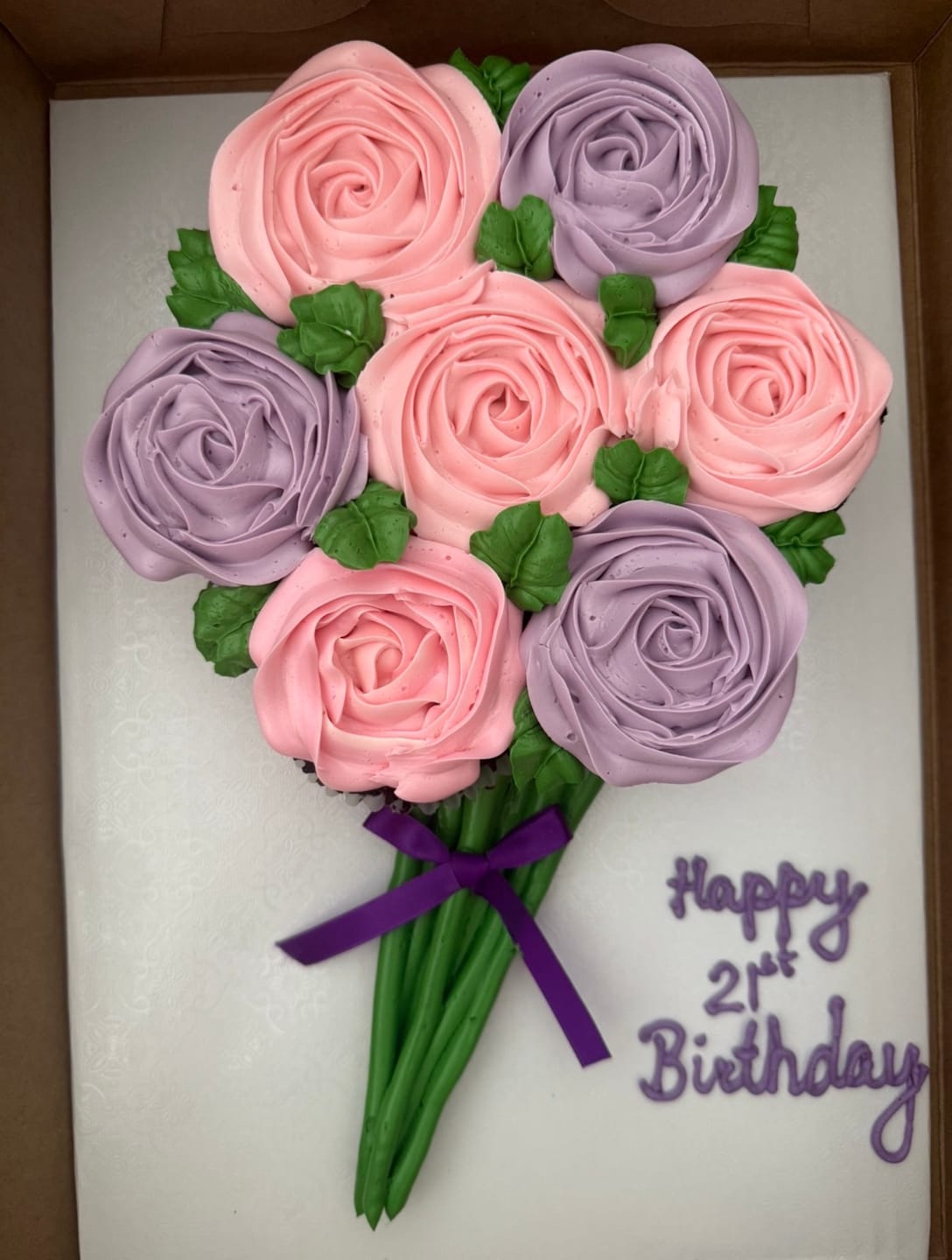 Customer photo review of Monochromatic Cupcake Flower Bouquet