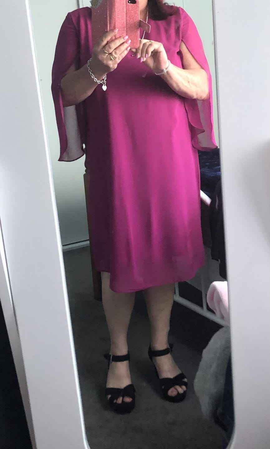 Customer photo review of Shila Fuchsia Evening Dress