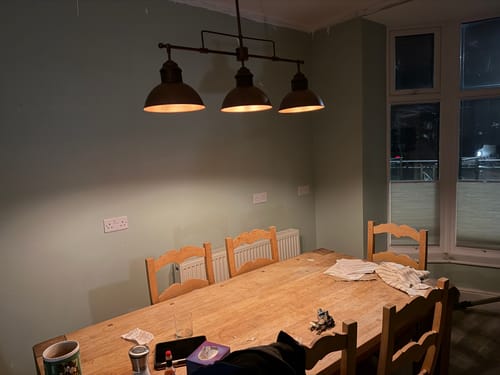 Customer photo review of Industrial 3-Light Bar Dome Pendant Light