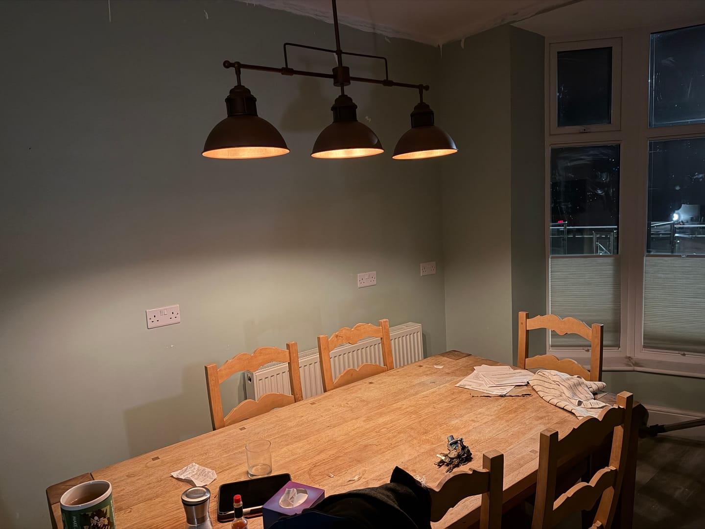Customer photo review of Industrial 3-Light Bar Dome Pendant Light