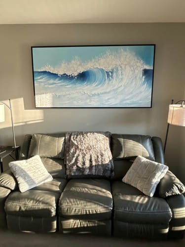 Customer photo review of Ocean's Whisper Palette Knife Painting Oil Painting Textured Ocean Wave Art Modern Canvas Art