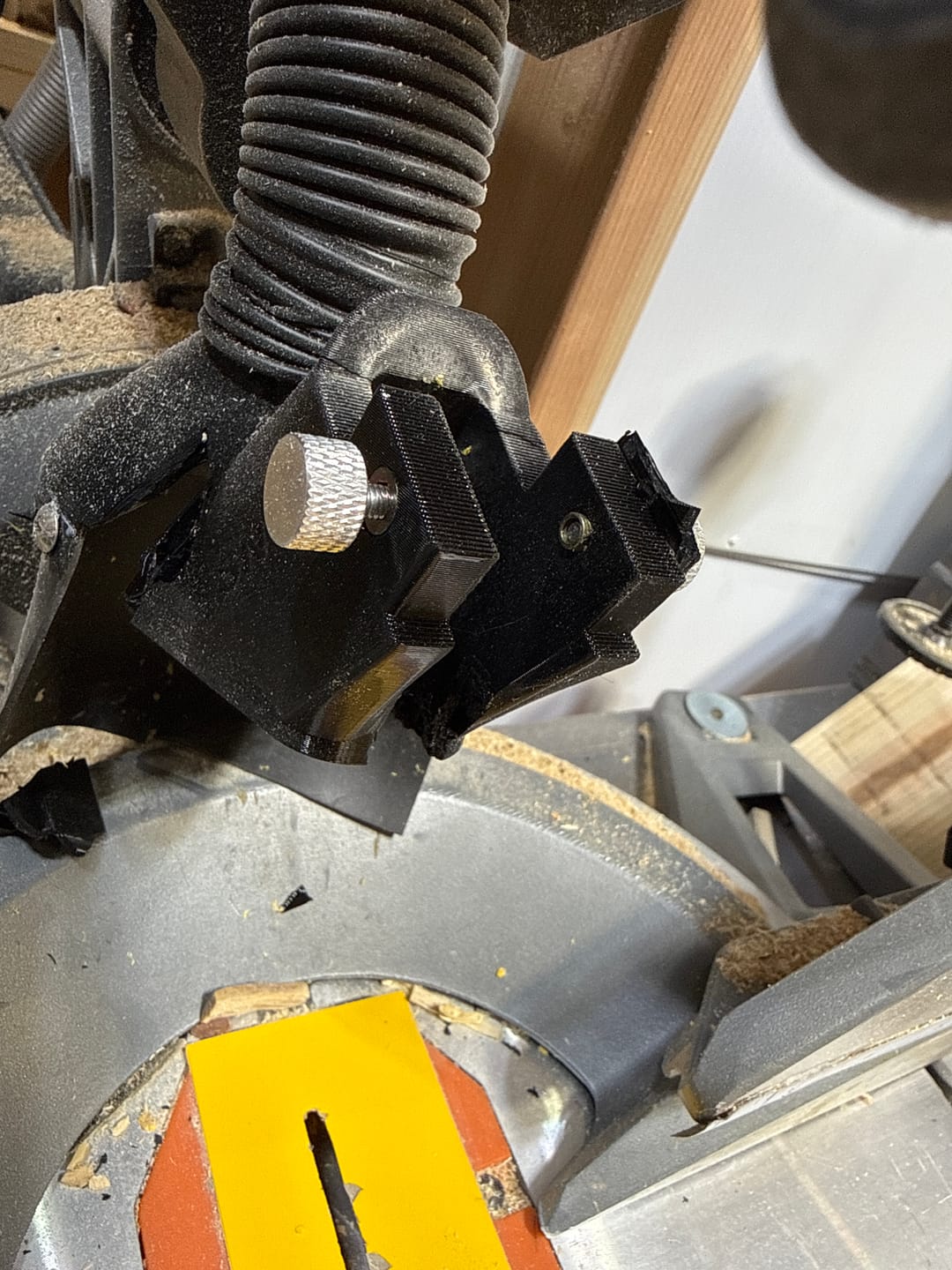 Customer photo review of Ridgid 12" Sliding Miter Saw Dust Collection Chute (R4222)