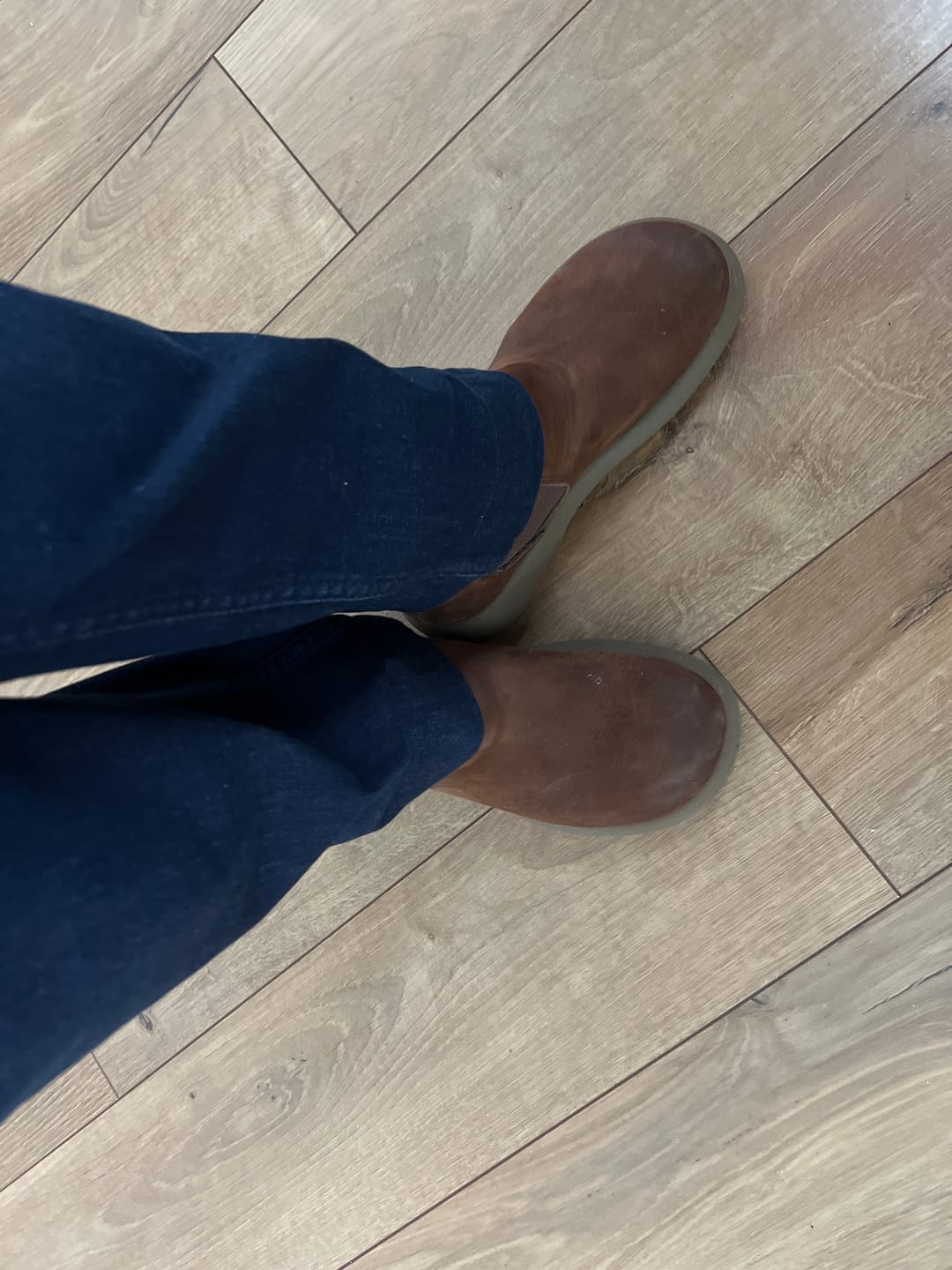 Customer photo review of Women Winter Leather Fleece-lined Flat Ankle Boots