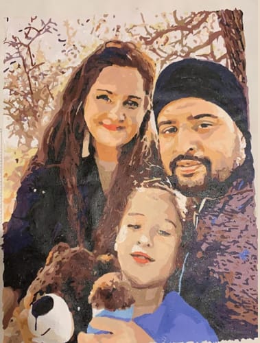 Customer photo review of Custom Portrait Paint By Numbers