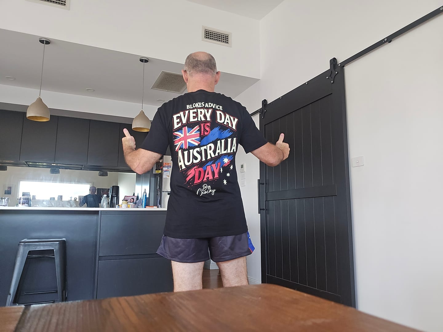 Customer photo review of Big Chocky | Aussie Day Tee