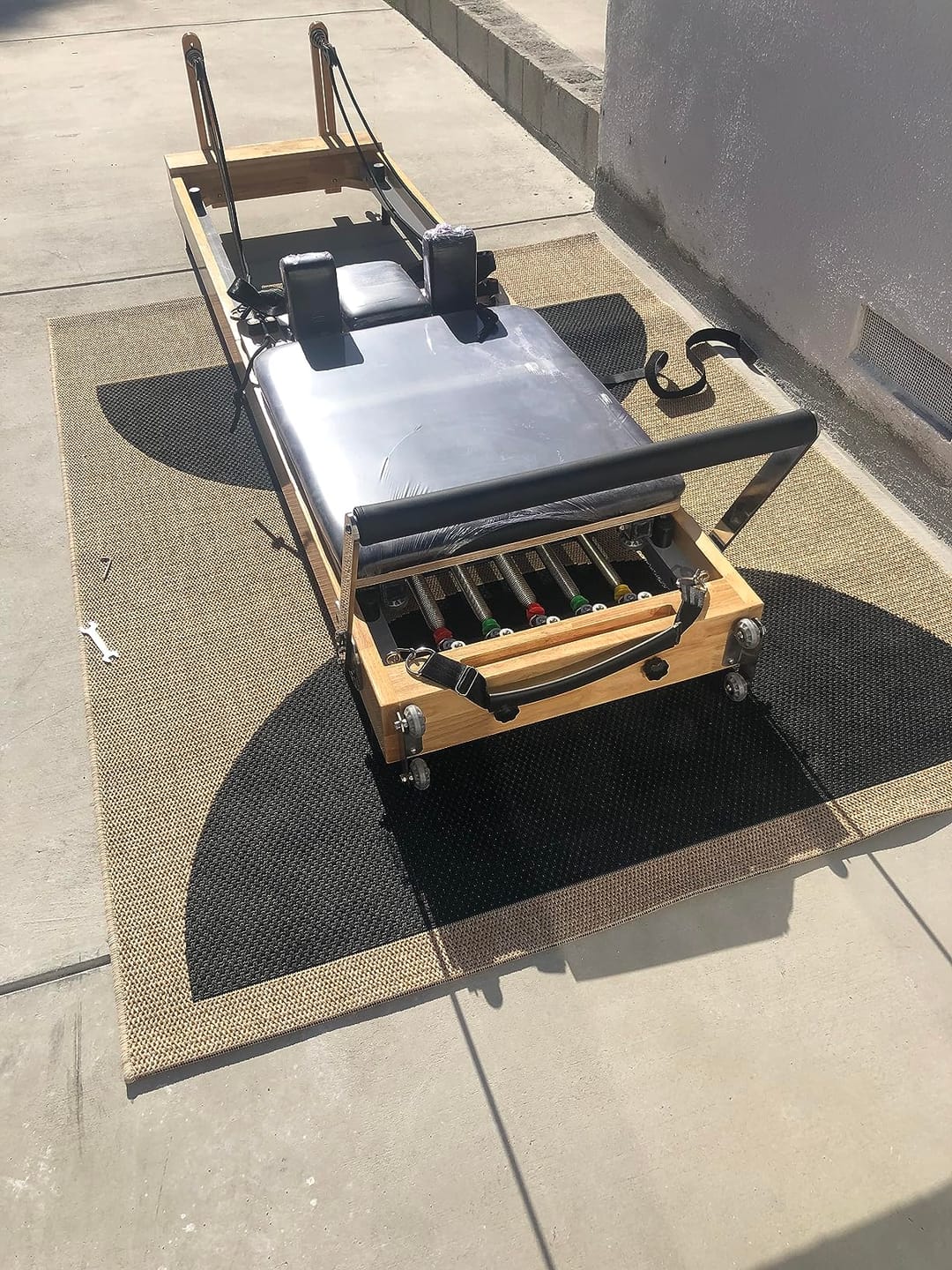Customer photo review of Foldable Oak Wood Pilates Reformer - Home Studio Edition