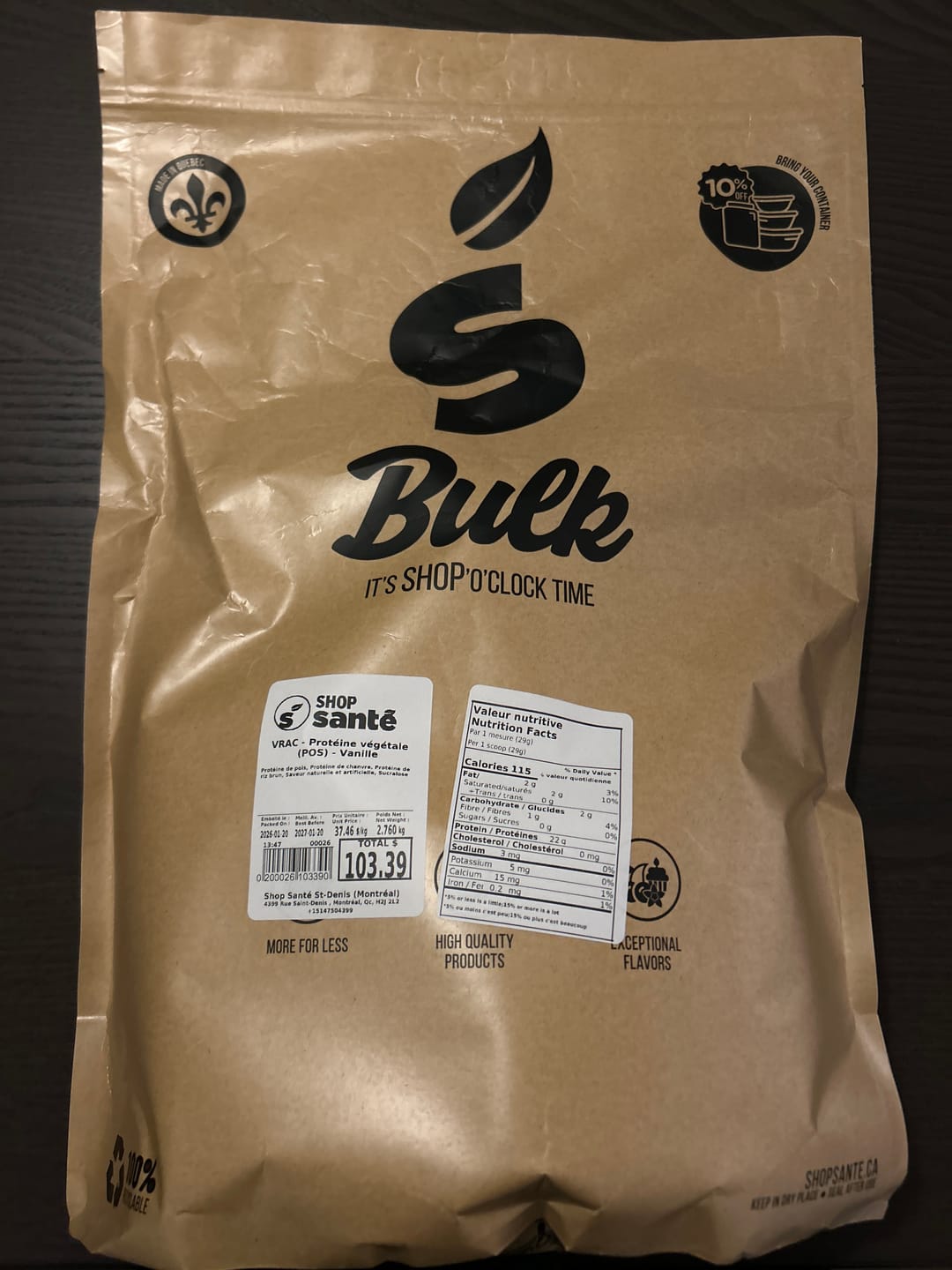 Customer photo review of VRAC - Protéine végétale - 1lb
