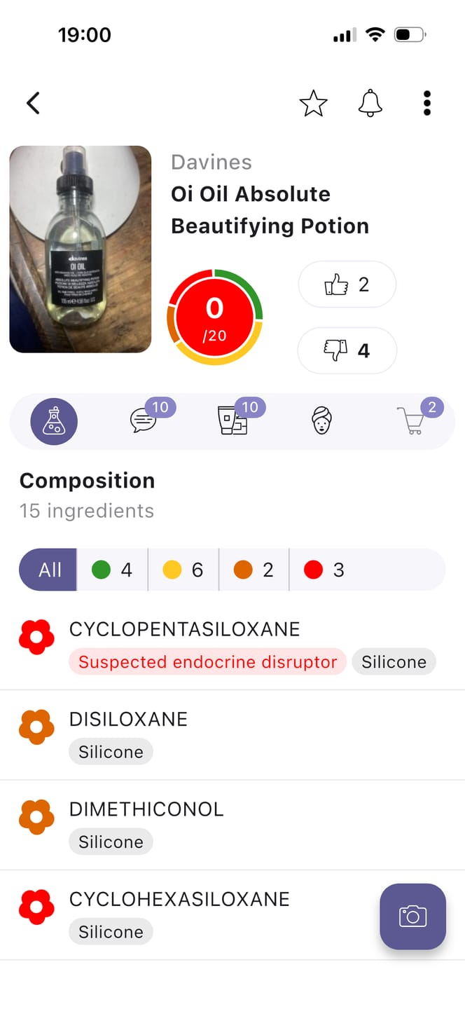 Customer photo review of Óleo Oi Oil Davines