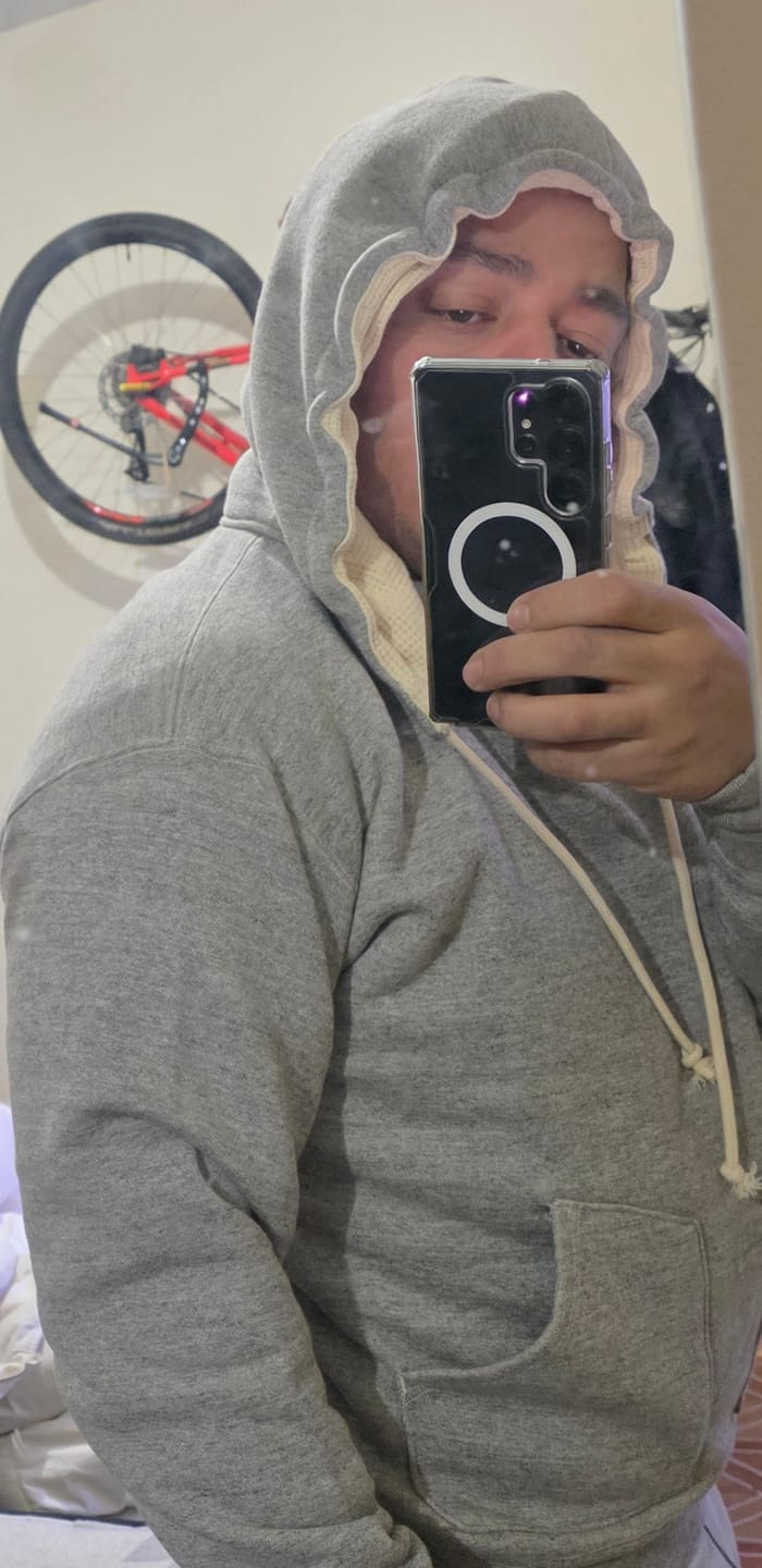 Customer photo review of 1930s Terry Hooded Sweatshirt