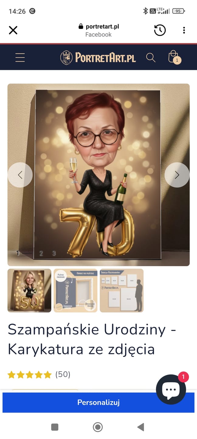 Customer photo review of Szampańskie Urodziny - Karykatura ze zdjęcia