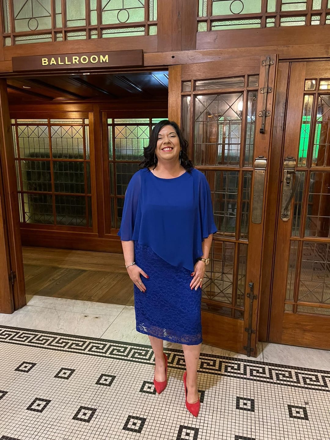Customer photo review of Geraldine Royal Lace Dress