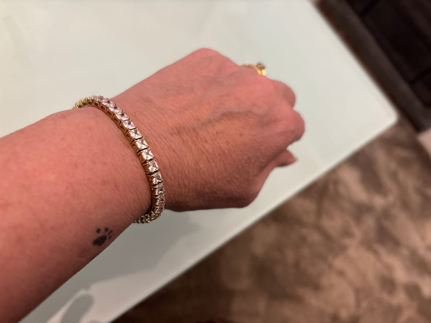 Customer photo review of Asscher Cut Bracelet