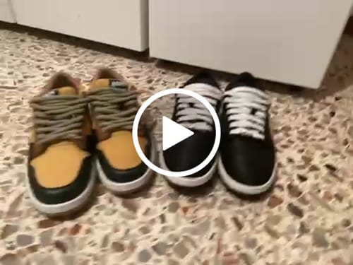 Customer video review of The great wave off Kanagawa inspired sneakers