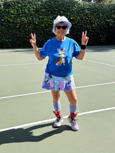 Customer photo review of Fennec Fox Tennis Player T-Shirt