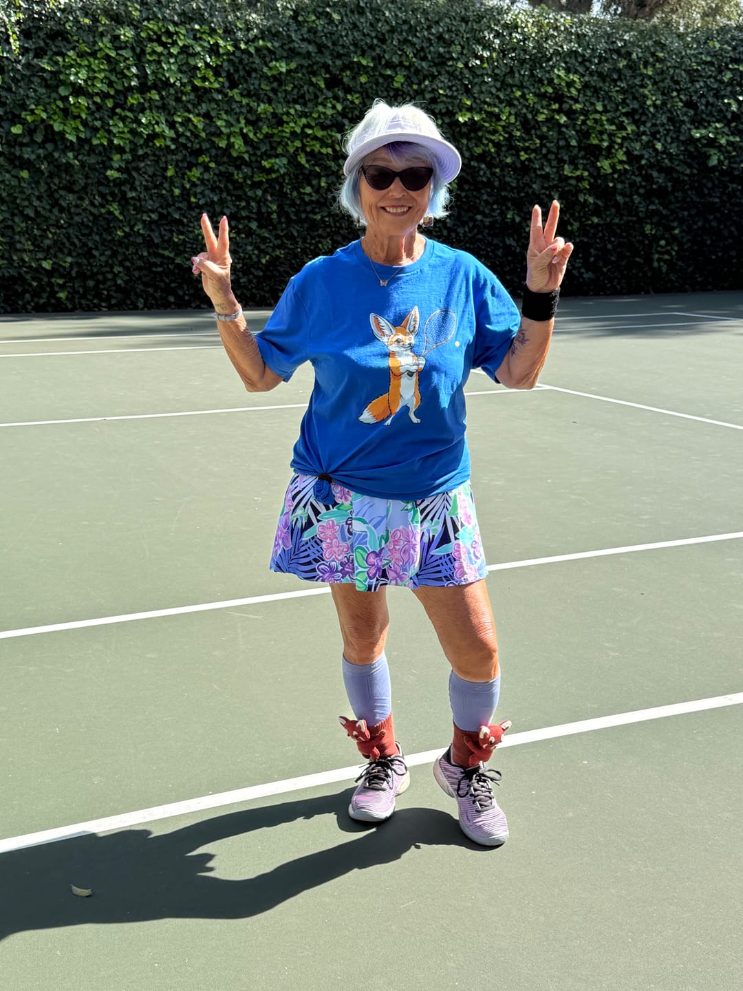 Customer photo review of Fennec Fox Tennis Player T-Shirt
