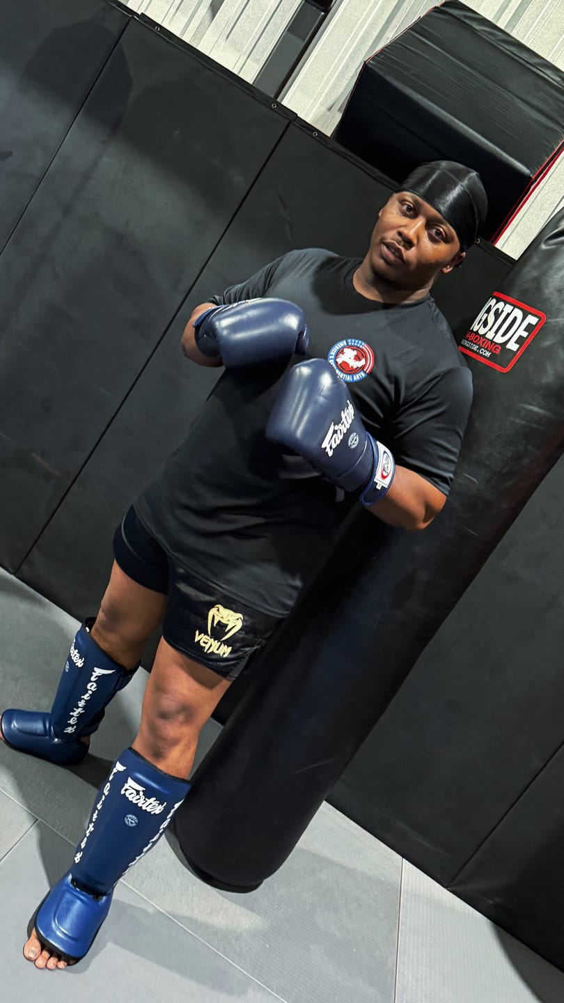 Customer photo review of Fairtex BGV6 Stylish Angular Sparring Gloves - Locked Thumb