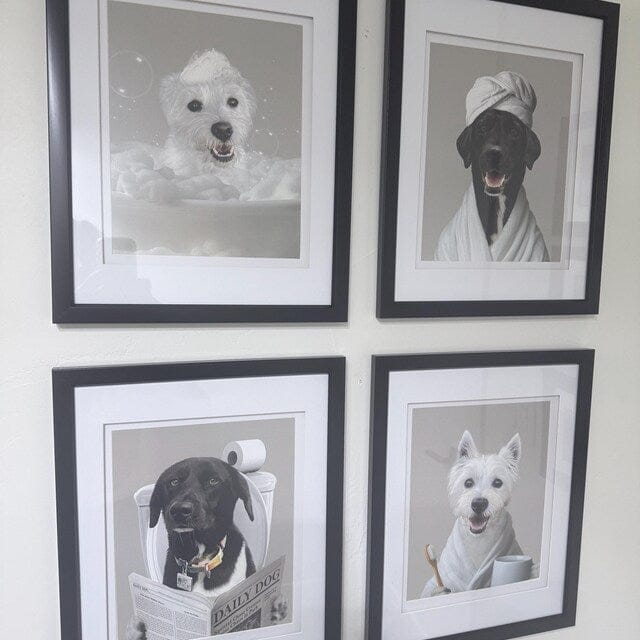 Customer photo review of Bathroom Dog Art
