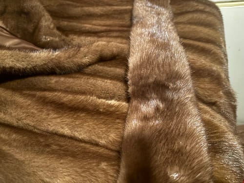 Customer photo review of Gold Cross Fox Fur Cashmere Cape