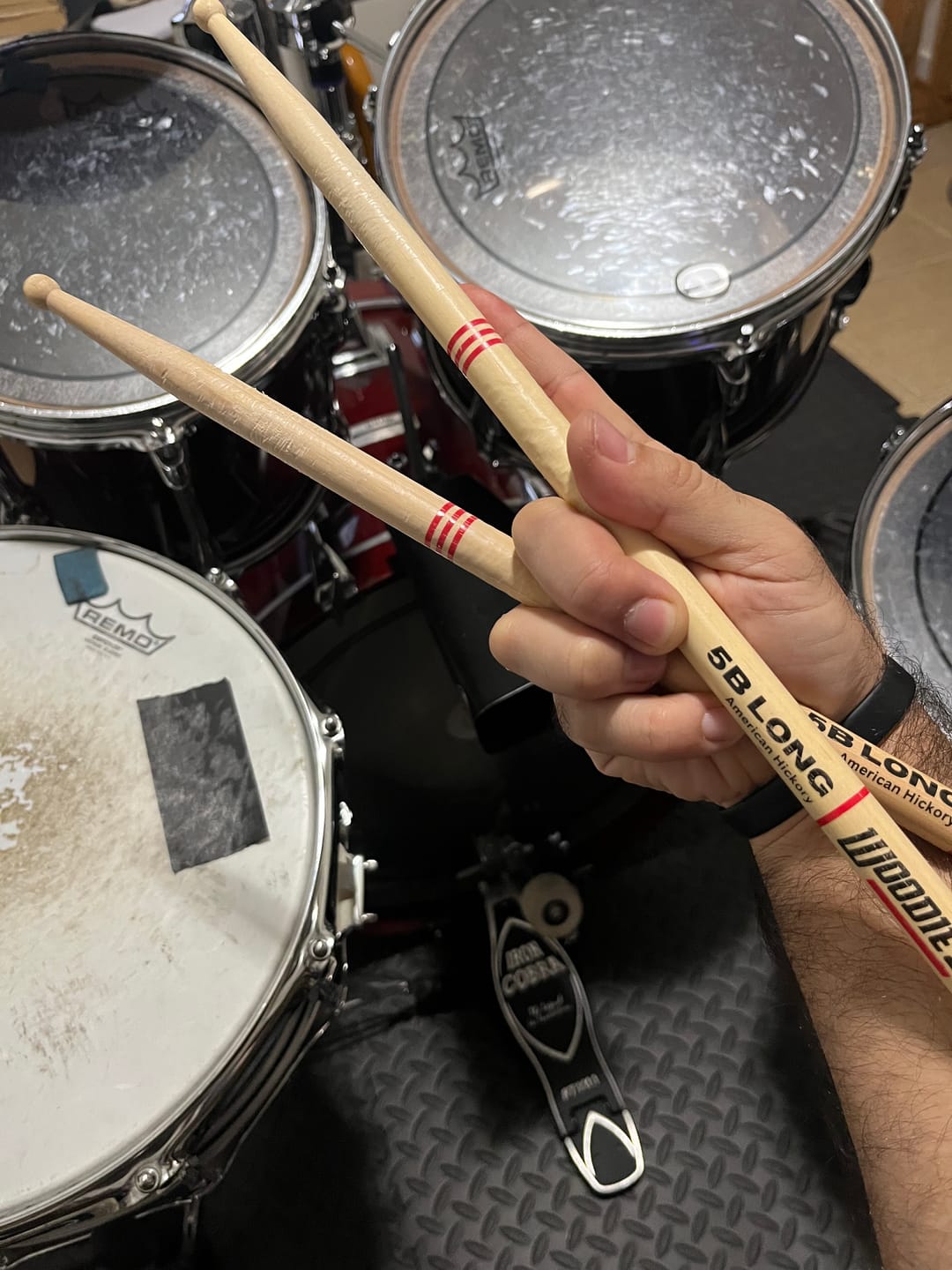 Customer photo review of American Hickory 5B Long Drumsticks