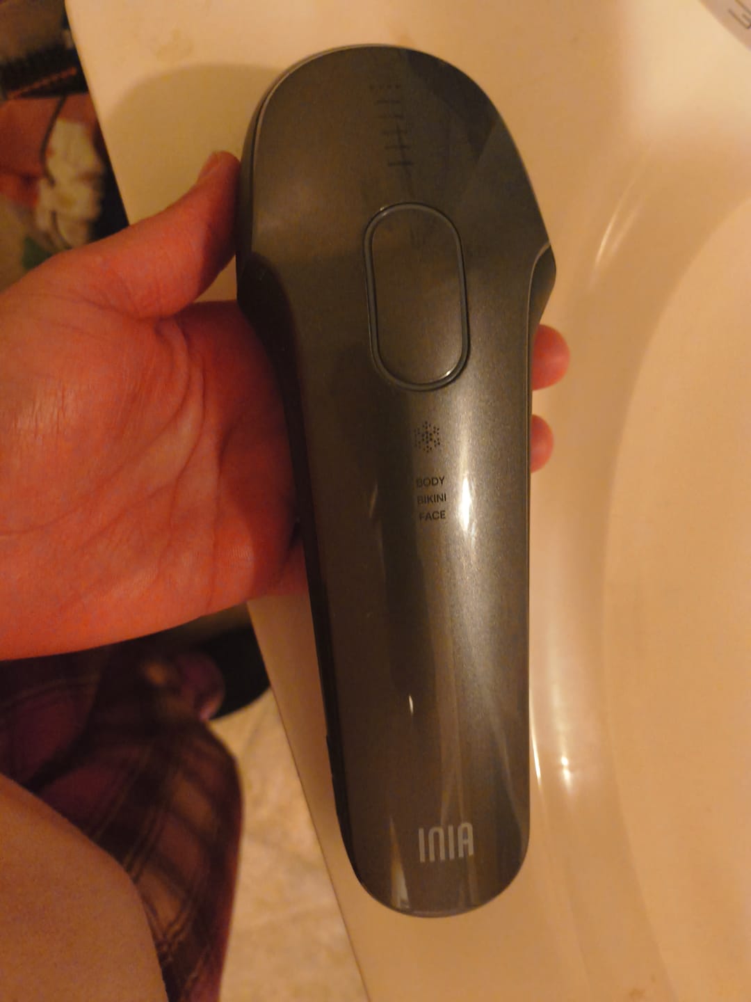 Customer photo review of INIA HAUTE Pro IPL Hair Removal Device
