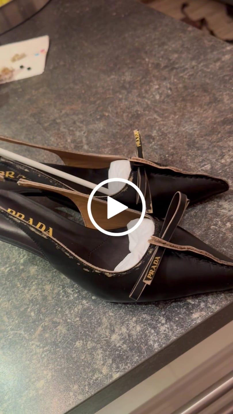 Customer video review of PRA 26SS Slingback 55 Black Beige Cowhide 592402