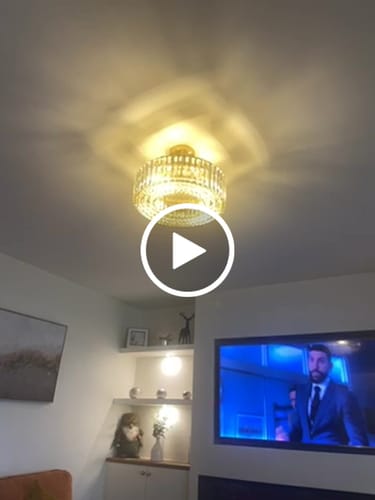 Customer video review of 4-Light Crystal Drum Semi Flush Mount