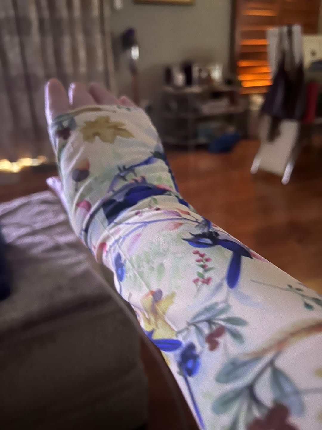 Customer photo review of Gardening Protection Sleeves - Blue Wren Cream