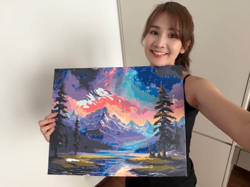 Customer photo review of Starlit Peaks - Paint by Numbers Kit