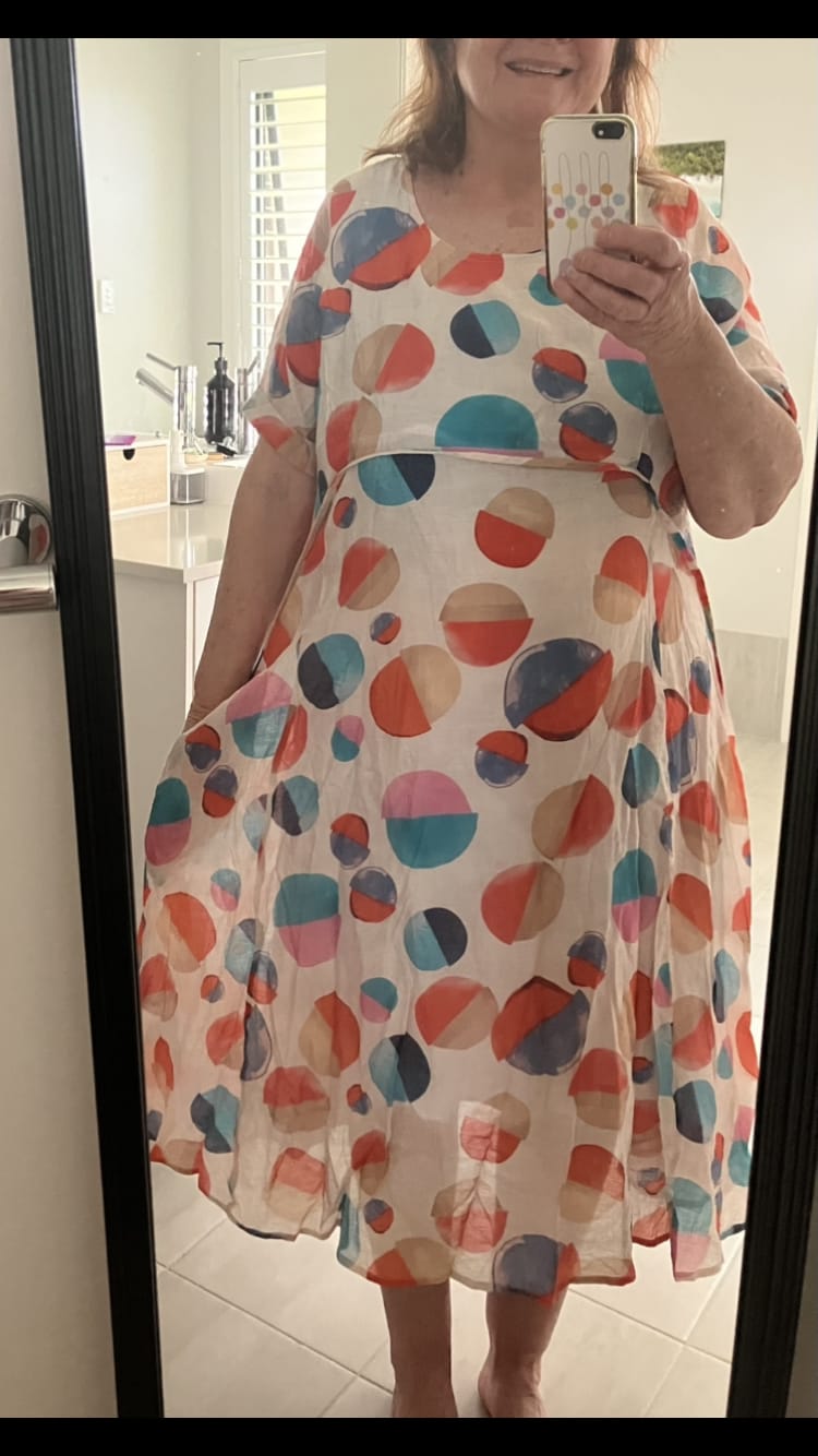 Customer photo review of Demi Beige Spot Layering Dress