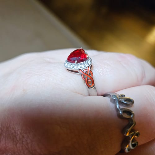 Customer photo review of Ocean Heart Ring - Ruby