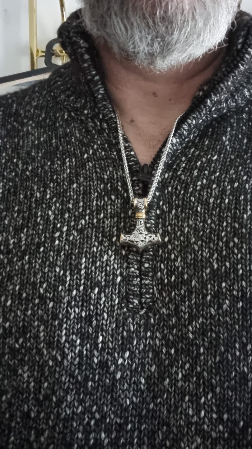Customer photo review of Mjölnir Necklace