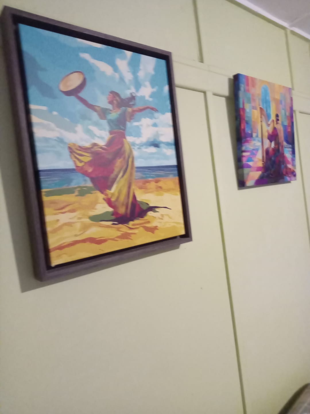 Customer photo review of Dance of Miriam Framed Canvas