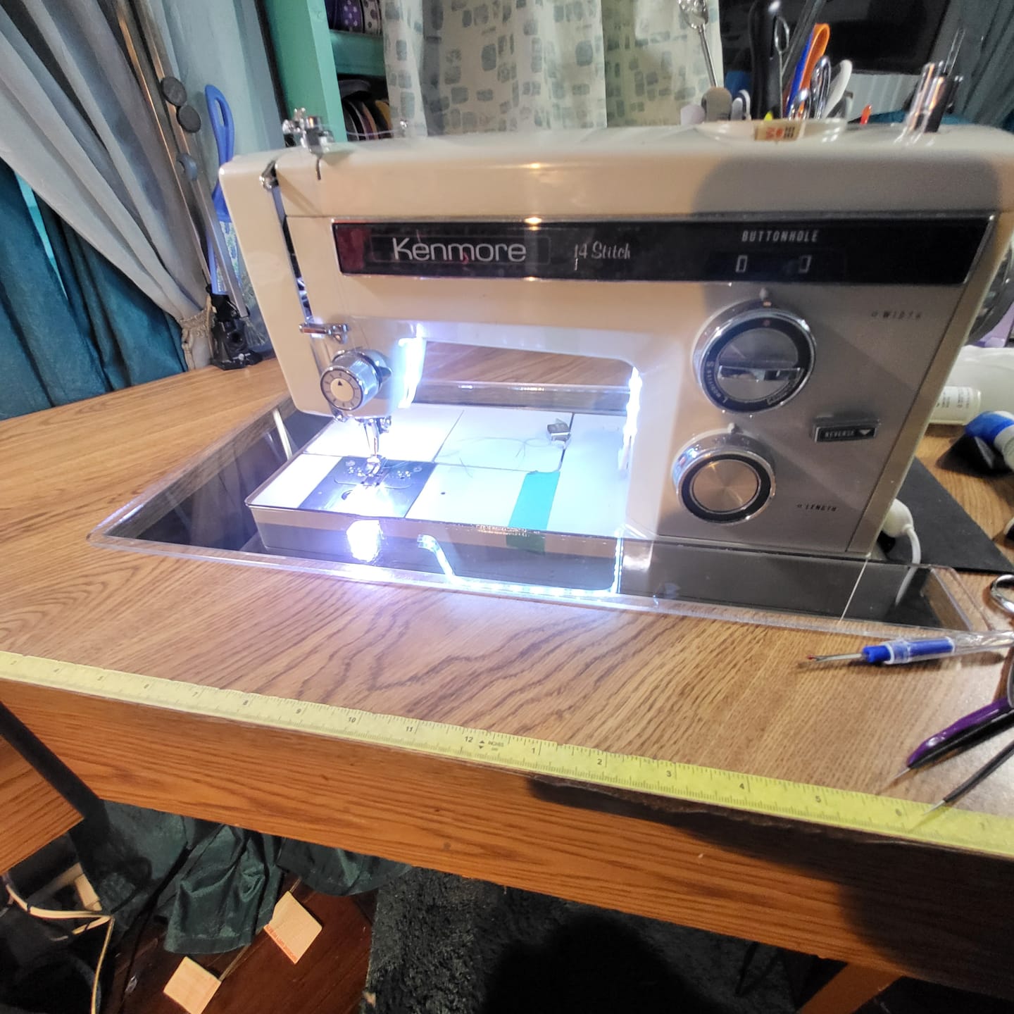 Customer photo review of Sew Steady Custom Acrylic Cabinet Insert