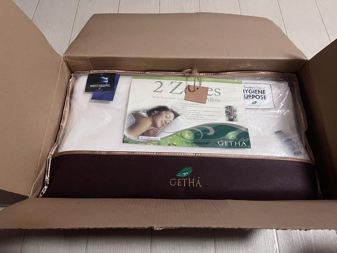 Customer photo review of Getha 2 Zone Latex Pillow (Cotton Fabric / Tencel Fabric)
