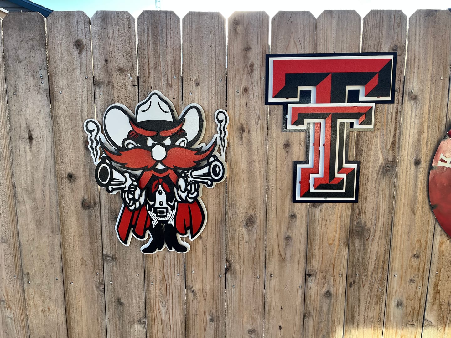 Customer photo review of Texas Tech "RAIDER RED" 3D Vintage Metal Wall Art