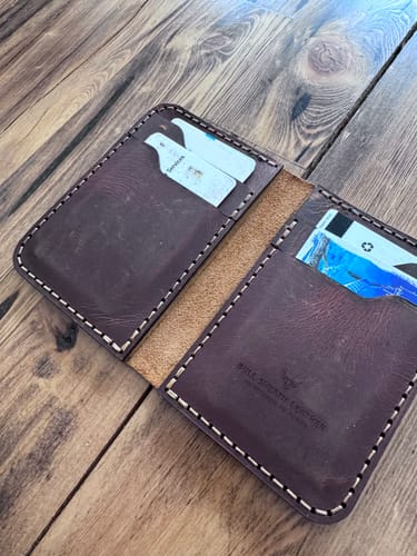 Customer photo review of The Tyler Vertical Wallet - Walnut Brown