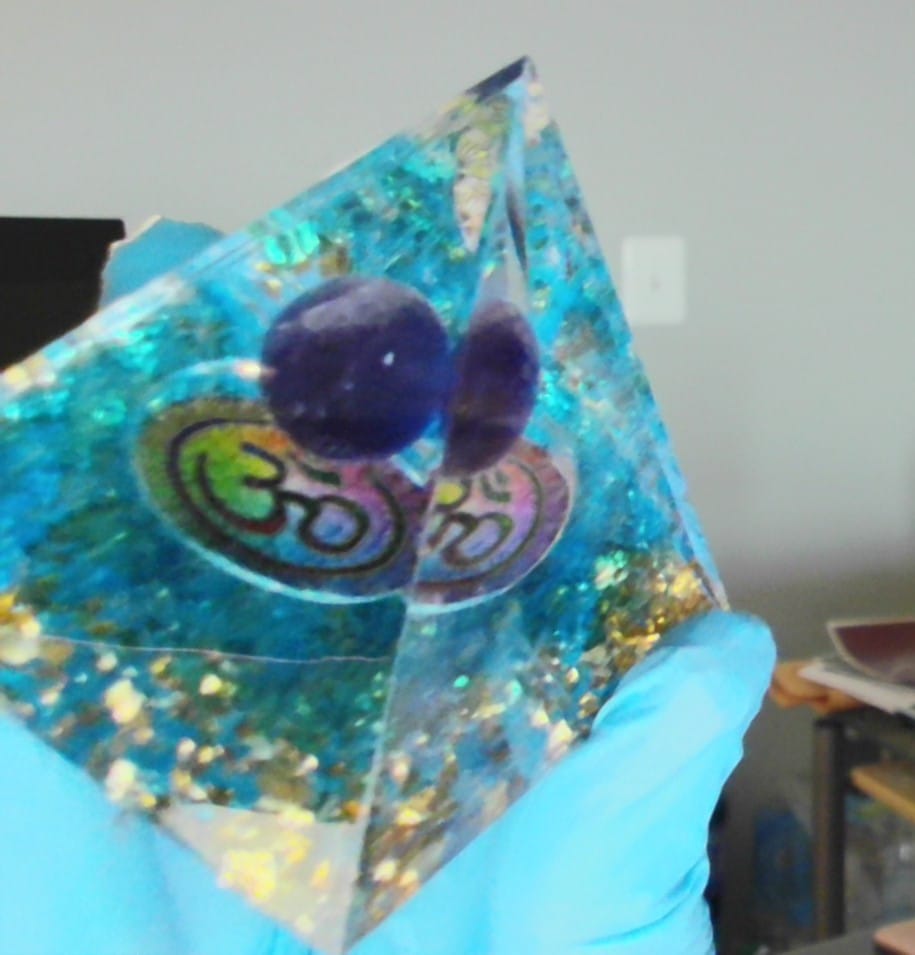 Customer photo review of OM Amethyst & Blue Quartz Pyramid