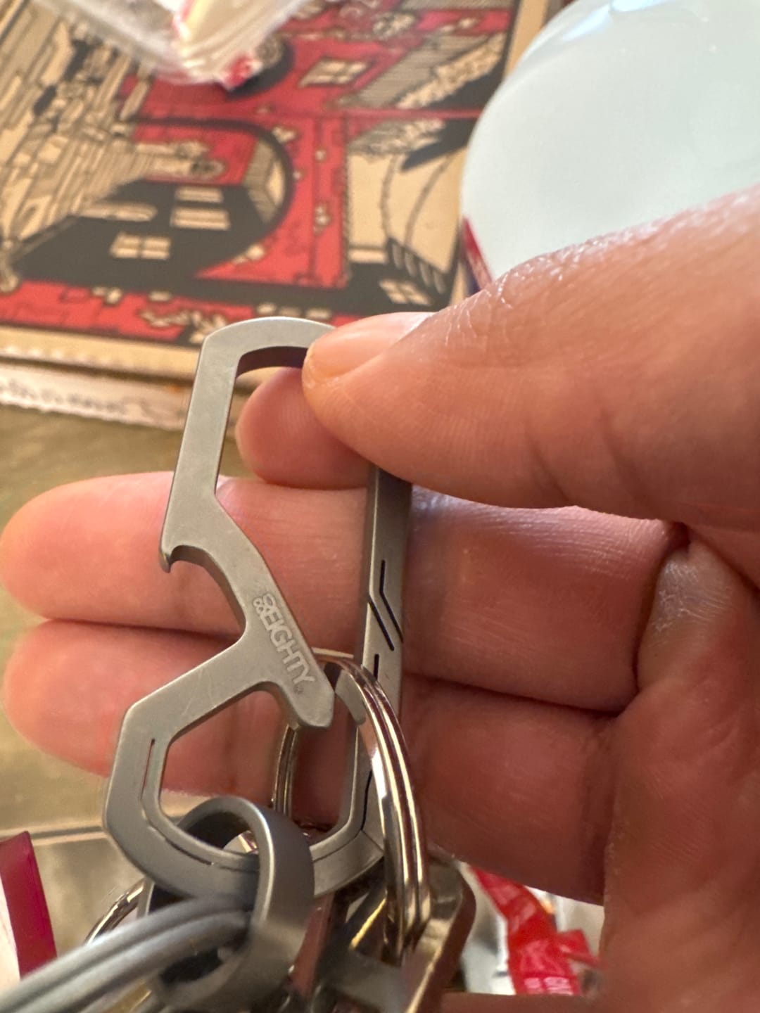 Customer photo review of 80Eighty® Titanium Keychain Clip