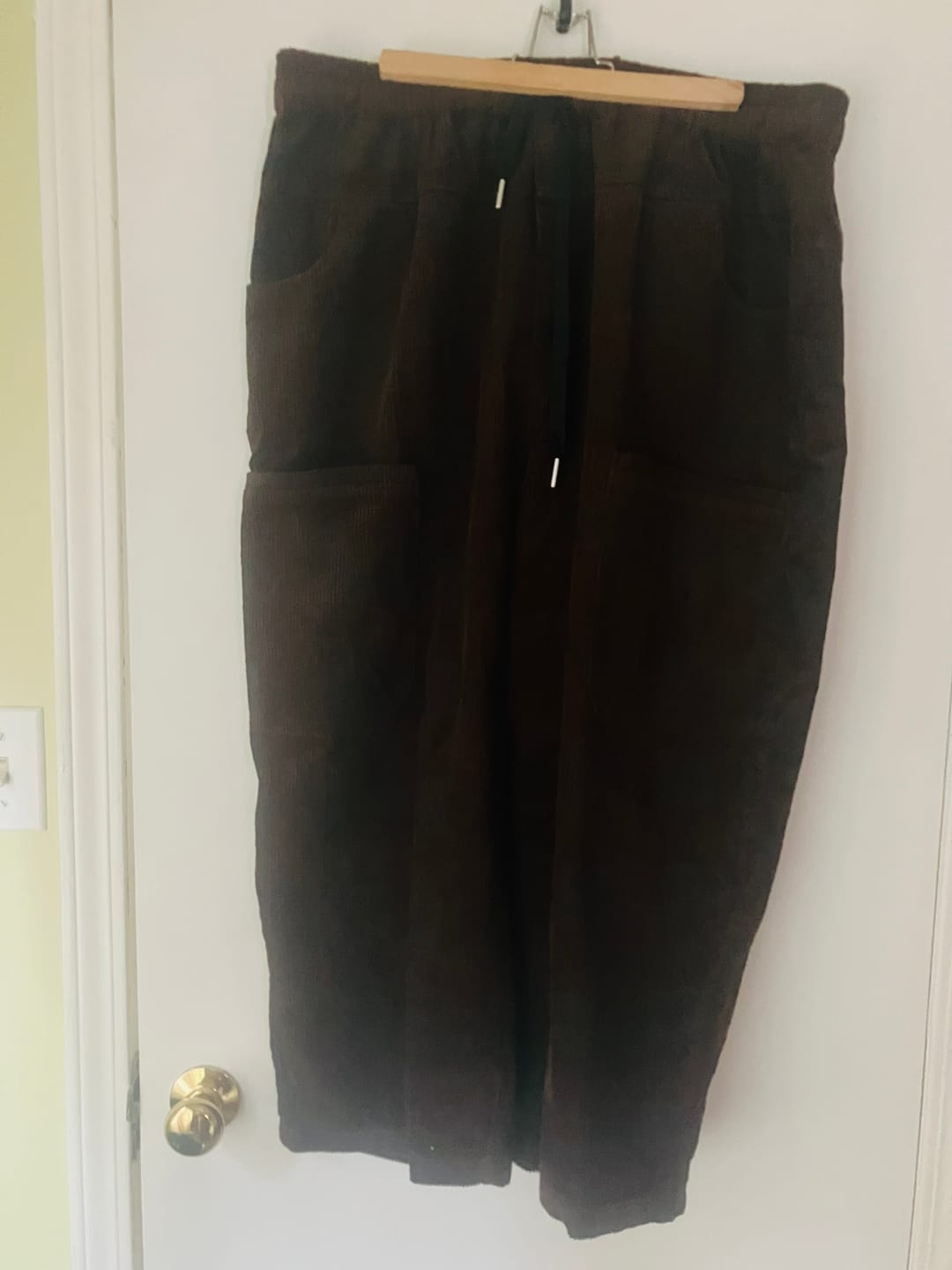 Customer photo review of Plus Size Women Retro Plaid Corduroy Loose Harem Pants