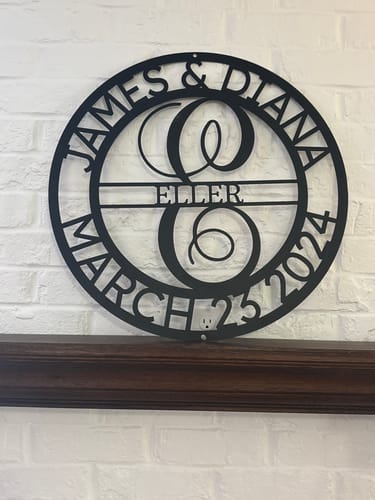 Customer photo review of Elaborate Name - Steel Sign
