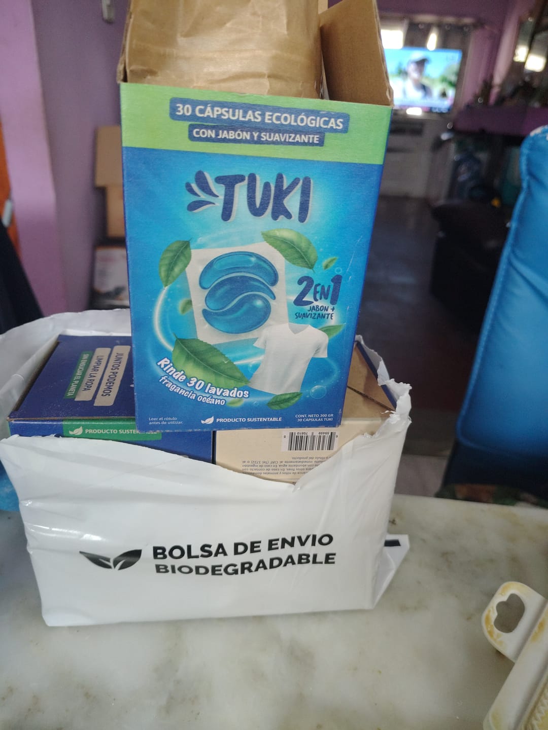 Customer photo review of Capsulas Tuki Ecologicas para Lavado de Ropa Aroma Oceano