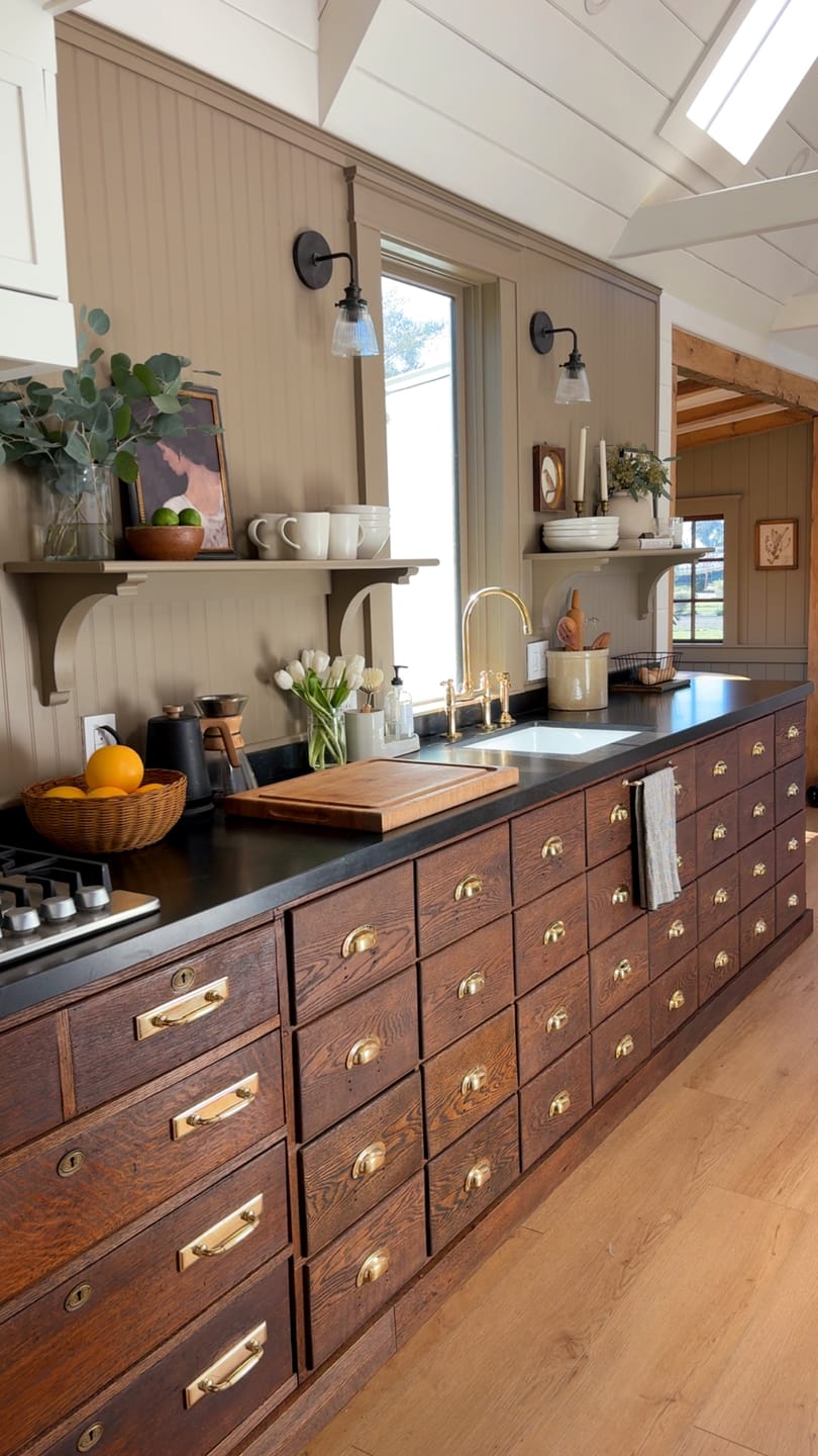 Customer photo review of Victorian Bin Pulls - Unlacquered Polished Brass