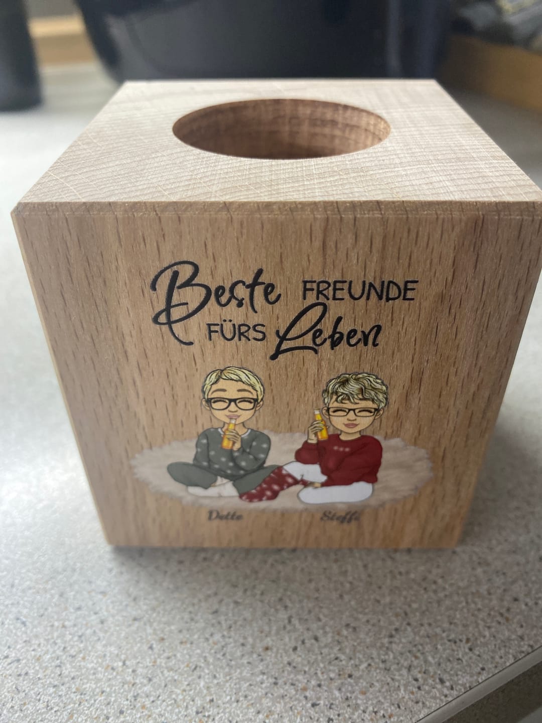Customer photo review of Herzensmenschen - Personalisierter Kerzenwürfel