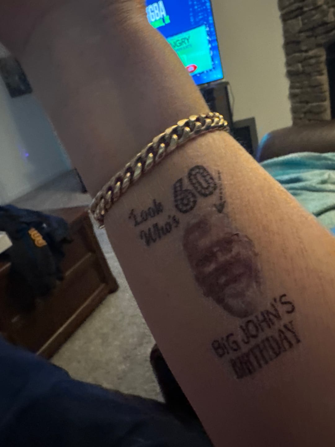 Customer photo review of Look Who's Birthday! Custom Tattoo