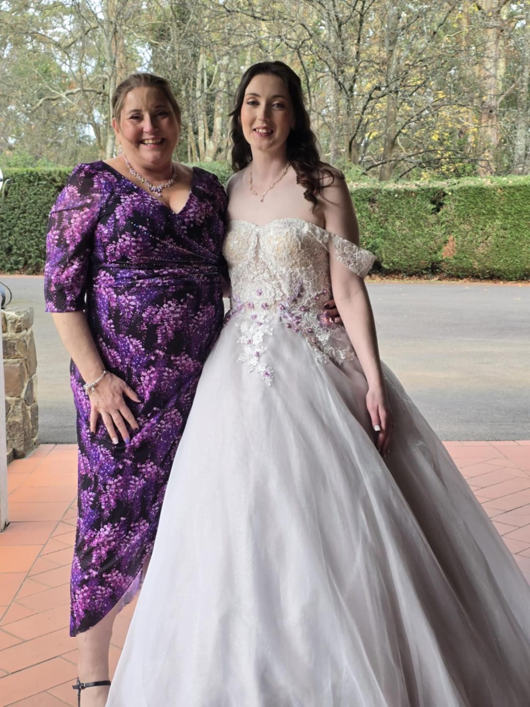 Customer photo review of Lima Purple Hydrangea Evening Dress
