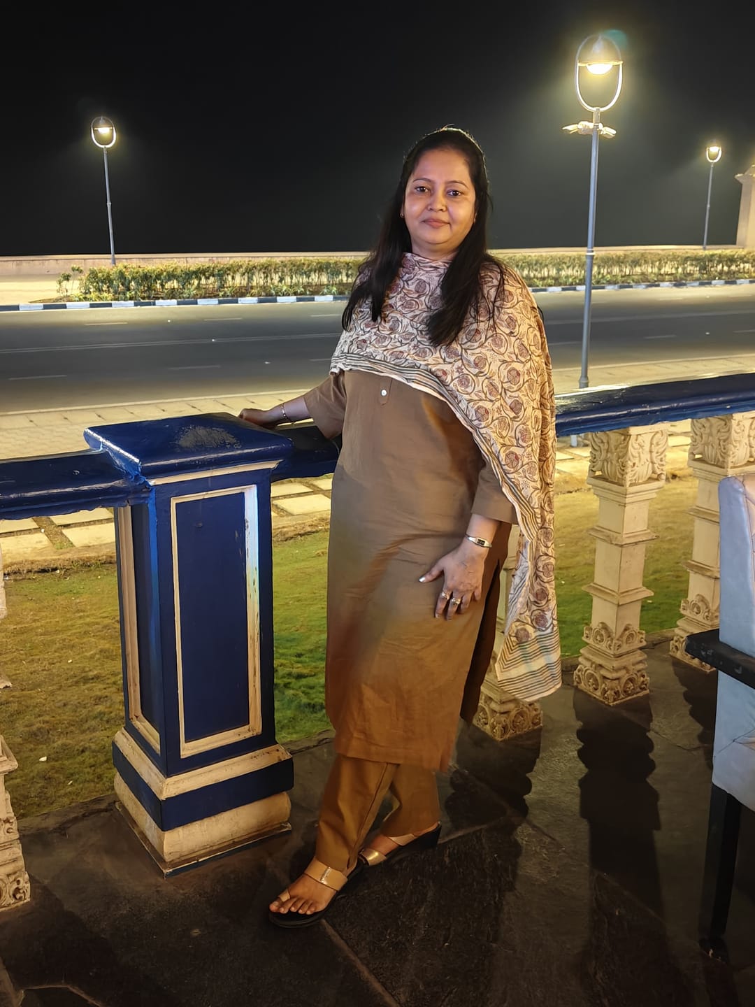 Customer photo review of Women Coffee Brown Cotton Pant
